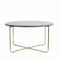 Copper & Plush Marty Coffee Table, Green Marble