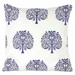 Copper & Plush Accessories Blue Tree Cushion