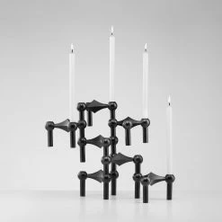 STOFF Accessories Nagel Black Candle Holder