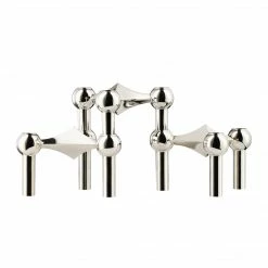 STOFF Nagel Chrome Candle Holder, Set Of 3 Accessories
