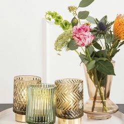 Copper & Plush Votive Diamond LED Candle Holder