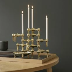 STOFF Nagel Brass Candle Holder, Set Of 3